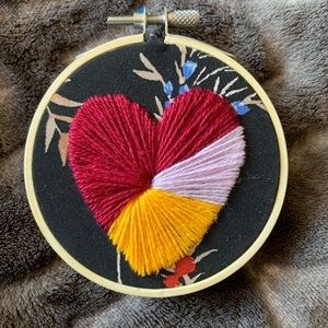 Color Block Heart Embroidery